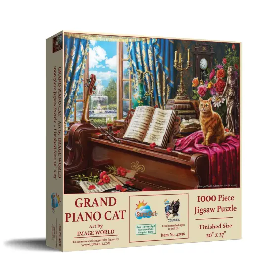Sunsout Grand PianoCat 1000 pc Jigsaw Puzzle 42936 {3}