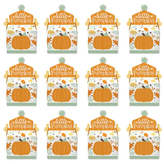 Big Dot of Happiness Little Pumpkin - Treat Box Party Favors - Fall Birthday Party or Baby Shower Goodie Gable Boxes - Set of 12 {6}