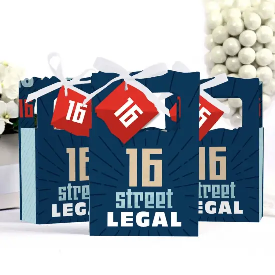 Big Dot of Happiness Boy 16th Birthday - Sweet Sixteen Birthday Party Favor Boxes - Set of 12 {4}