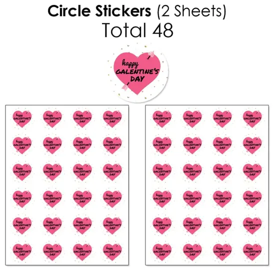 Big Dot of Happiness Be My Galentine - Mini Candy Bar Wrappers, Round Candy Stickers & Circle Stickers - Valentine's Day Candy Favor Kit - 304 Pcs {7}