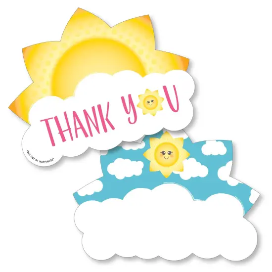 Big Dot of Happiness You Are My Sunshine - Shaped Thank You Cards - Baby Shower or Birthday Party Thank You Note Cards with Envelopes - Set of 12 {1}