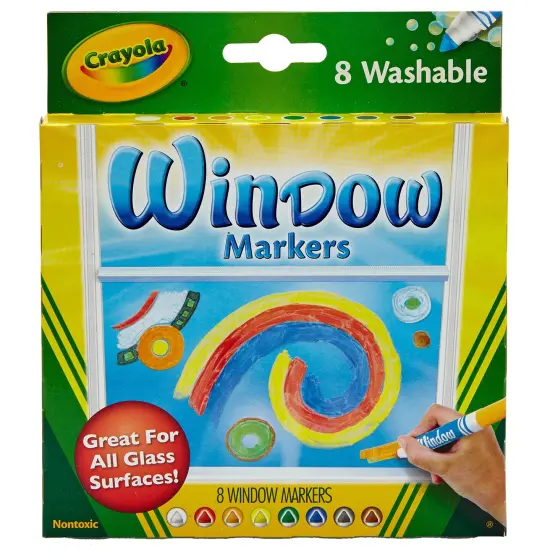 Crayola Washable Window Markers 8/Pkg-Assorted Colors {1}
