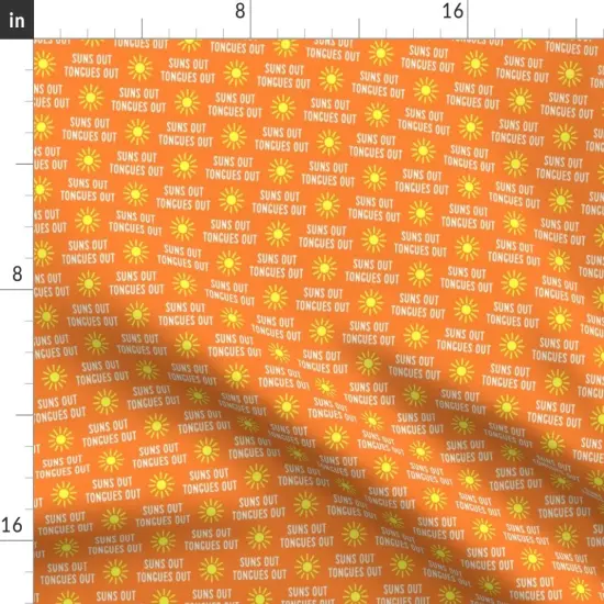 Various Fabrics by the Yard or Fat Quarter Suns Out Tongues Out Fun Summer Dog Orange Custom Printed Fabric by Spoonflower {2}