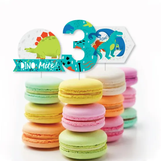 Big Dot of Happiness 3rd Birthday Roar Dinosaur - DIY Shaped Three Rex Dino Third Birthday Party Cut-Outs - 24 Count {4}