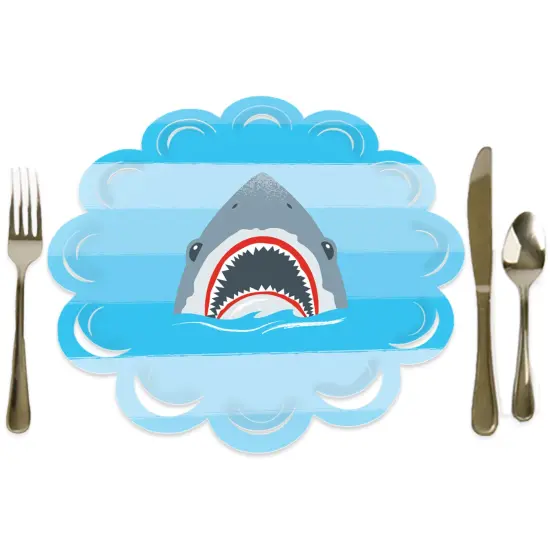 Big Dot of Happiness Shark Zone - Jawsome Shark Party or Birthday Party Round Table Decorations - Paper Chargers - Place Setting For 12 {1}