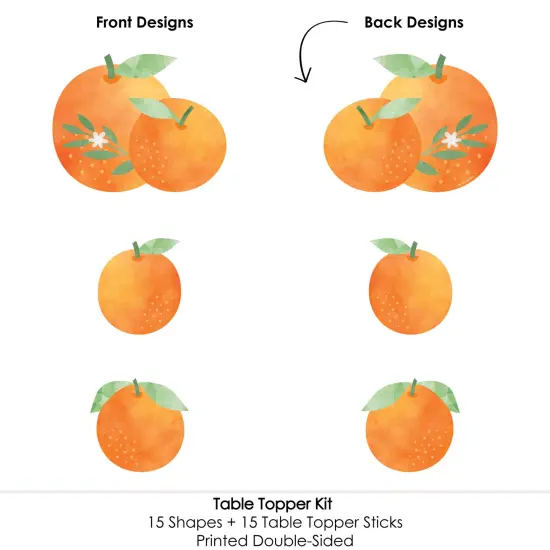 Big Dot of Happiness Little Clementine - Orange Citrus Baby Shower or Birthday Party Centerpiece Sticks - Table Toppers - Set of 15 {6}