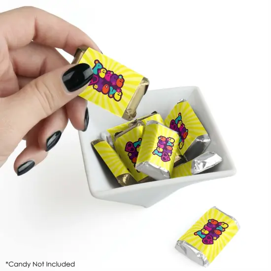 Big Dot of Happiness 60's Hippie - Mini Candy Bar Wrapper Stickers - 1960s Groovy Party Small Favors - 40 Count {3}