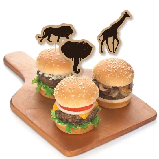 Big Dot of Happiness Wild Safari - Dessert Cupcake Toppers - African Jungle Adventure Birthday Party or Baby Shower Clear Treat Picks - Set of 24 {4}