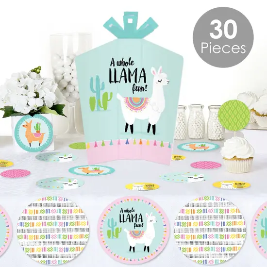 Big Dot of Happiness Whole Llama Fun - Llama Fiesta Baby Shower or Birthday Party Decor and Confetti - Terrific Table Centerpiece Kit - Set of 30 {3}