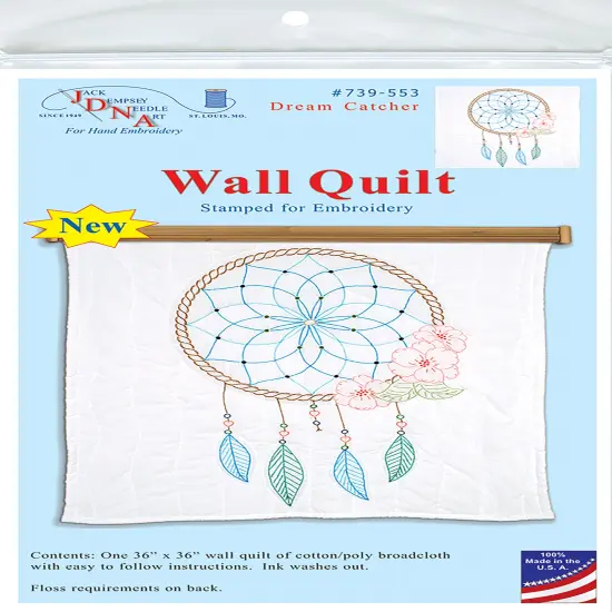 Jack Dempsey Stamped White Wall Or Lap Quilt 36"X36"-Dream Catcher {1}