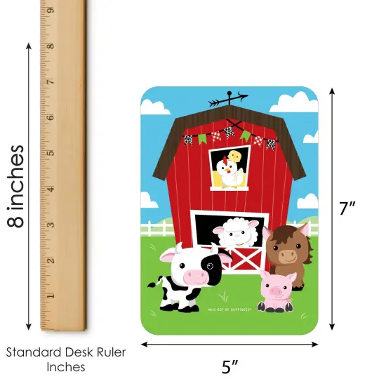 Big Dot of Happiness Farm Animals - Picture Bingo Cards and Markers - Birthday Party Bingo Game - Set of 18 {6}