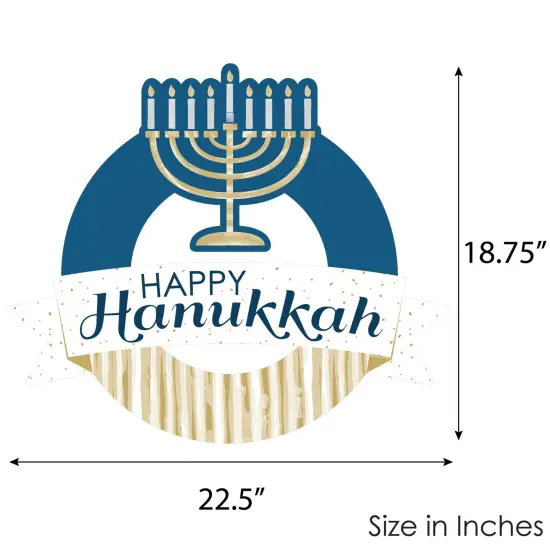 Big Dot of Happiness Happy Hanukkah - Outdoor Chanukah Holiday Party Decor - Front Door Wreath {6}