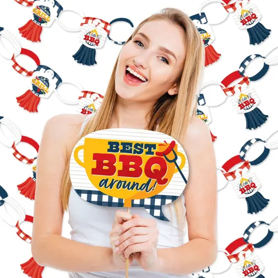 Big Dot of Happiness Fire Up the Grill - Banner and Photo Booth Decorations - Summer BBQ Picnic Party Supplies Kit - Doterrific Bundle {3}