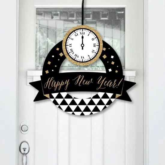 Big Dot of Happiness New Year's Eve - Gold - Outdoor New Years Eve Party Decor - Front Door Wreath {1}