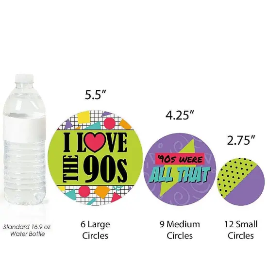 Big Dot of Happiness 90's Throwback - 1990s Party Giant Circle Confetti - Party Decorations - Large Confetti 27 Count {4}