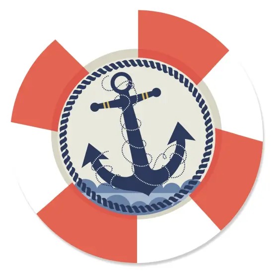 Big Dot of Happiness Ahoy - Nautical - Party Circle Sticker Labels - 24 Count {1}