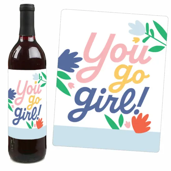 Big Dot of Happiness Women's Day - Feminist Party Decorations for Women - Wine Bottle Label Stickers - Set of 4 {4}