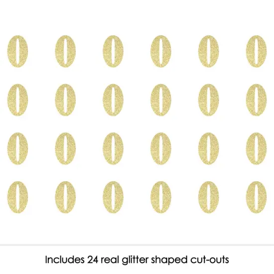 Big Dot of Happiness Gold Glitter 0 - No-Mess Real Gold Glitter Cut-Out Numbers - Zero Party Confetti - Set of 24 {3}