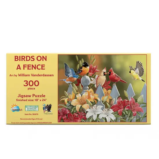 Sunsout Birds on a Fence 300 pc Jigsaw Puzzle 30479 {4}