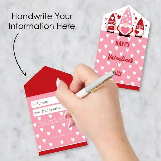 Big Dot of Happiness Valentine Gnomes - Valentine's Day Cards for Kids - Happy Valentine's Day Pull Tabs - Set of 12 {4}