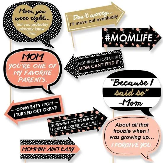 Big Dot of Happiness Funny Best Mom Ever - Mother's Day Photo Booth Props Kit - 10 Piece {1}