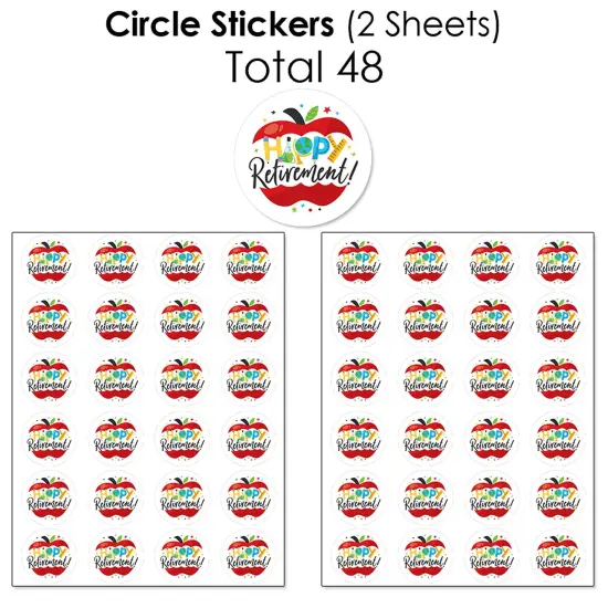 Big Dot of Happiness Teacher Retirement - Happy Retirement Party Candy Favor Sticker Kit - 304 Pieces {7}