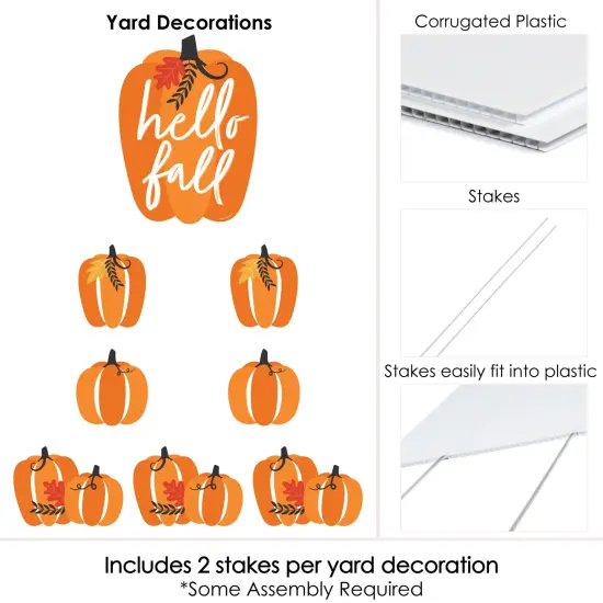 Big Dot of Happiness Fall Pumpkin - Yard Sign and Outdoor Lawn Decorations - Halloween or Thanksgiving Party Yard Signs - Set of 8 {6}