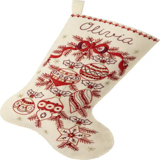 Bucilla Felt Stocking Applique Kit 18" Long-Classic Christmas {1}