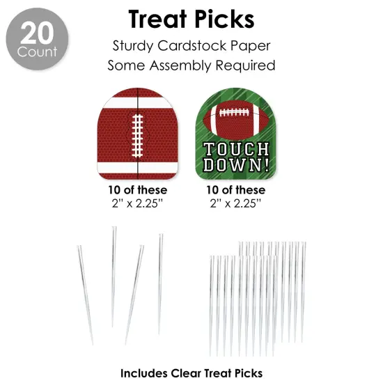 Big Dot of Happiness End Zone - Football - Baby Shower or Birthday Party Favors and Cupcake Kit - Fabulous Favor Party Pack - 100 Pieces {7}