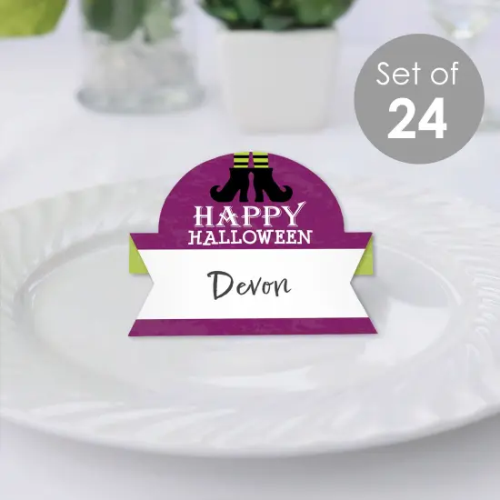 Big Dot of Happiness Happy Halloween - Witch Party Tent Buffet Card - Table Setting Name Place Cards - Set of 24 {3}