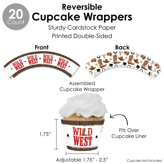 Big Dot of Happiness Western Hoedown - Wild West Cowboy Party Favors and Cupcake Kit - Fabulous Favor Party Pack - 100 Pieces {6}