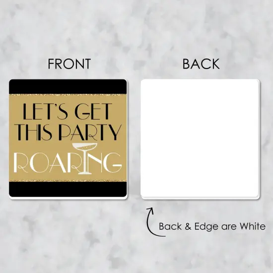 Big Dot of Happiness Roaring 20's - Funny 1920s Art Deco Jazz Party Decorations - Drink Coasters - Set of 6 {7}