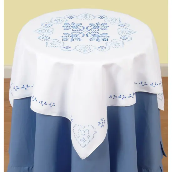 Jack Dempsey Stamped White Perle Edge Table Topper 35"X35"-XX Americana {2}