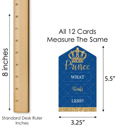 Big Dot of Happiness Royal Prince Charming - Baby Shower Game Pickle Cards - Conversation Starters Pull Tabs - Set of 12 {6}