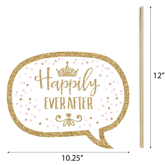 Big Dot of Happiness Little Princess Crown - Pink and Gold Princess Baby Shower or Birthday Party Photo Booth Props Kit - 20 Count {7}