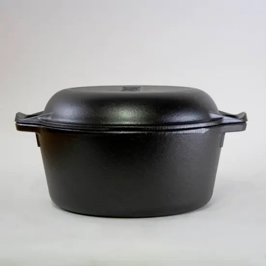 Lodge Logic L8DD3 Cast Iron Double Dutch Oven Extra Deep Lid 5 Quart {3}