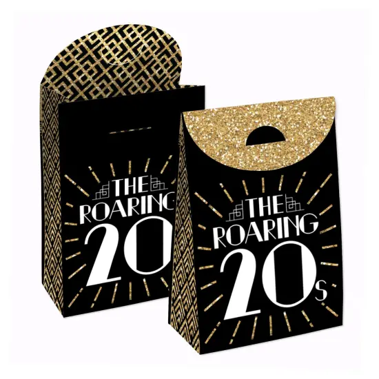 Big Dot of Happiness Roaring 20&rsquo;s - 1920s Art Deco Jazz Gift Favor Bags - Party Goodie Boxes - Set of 12 {1}