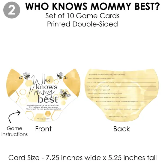 Big Dot of Happiness Little Bumblebee - 4 Baby Shower Games - 10 Cards Each - Gamerific Bundle {7}