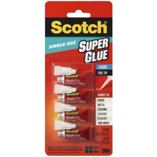 Scotch Single-Use Super Glue Fine Tip 4/Pkg-.017oz {1}