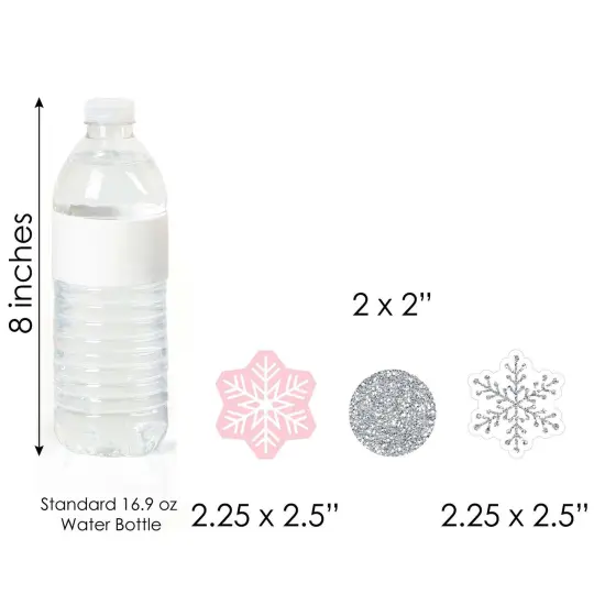 Big Dot of Happiness Pink Winter Wonderland - Shaped Holiday Snowflake Birthday Party or Baby Shower Cut-Outs - 24 Count {6}