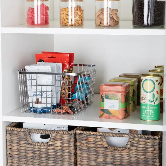 Smart Design Nestable Basket Organizer with Handles - Steel - 9 x 12 x 6 - Chrome- Set of 4 {2}