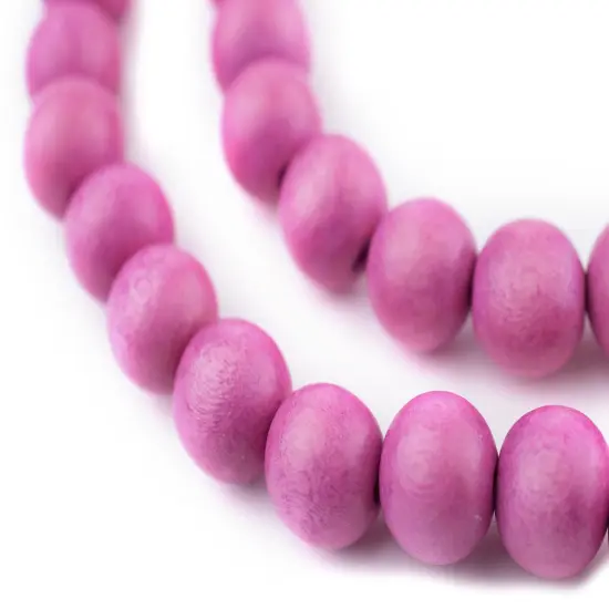 The Bead Chest Natural 12mm Wooden Beads in Magenta for Jewelry Making &ndash; Round Loose Wood Spacer Beads I Approximately 35 Beads {1}