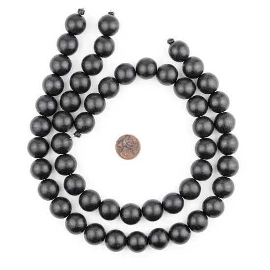 The Bead Chest Natural 16mm Wooden Beads in Black for Jewelry Making &ndash; Round Loose Wood Spacer Beads I Approximately 25 Beads {2}