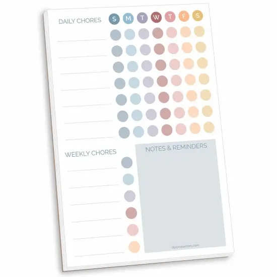 bloom daily planners Planning Pad, 6" x 9", Chore Pad with Magnets, Pastel {1}