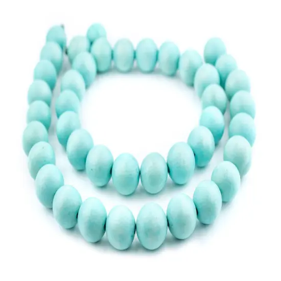 The Bead Chest Natural 20mm Wooden Beads in Green - Turquoise for Jewelry Making &ndash; Round Loose Wood Spacer Beads I Approximately 20 Beads {3}