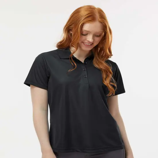Paragon&reg; Women's Sebring Performance Short Sleeve Polo tee Black {1}