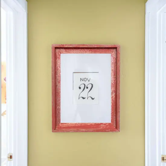 Rustic Farmhouse Signature Series 22 in. x 28 in. Reclaimed Wood Picture Frame Red {6}