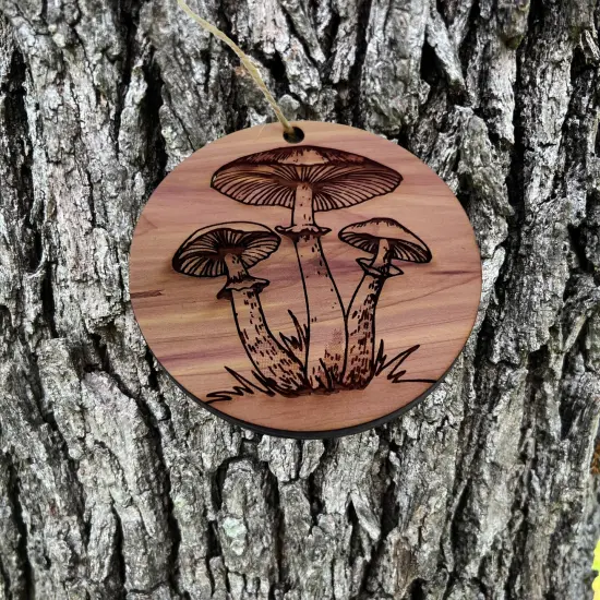 Toadstool - Cedar Ornament {1}