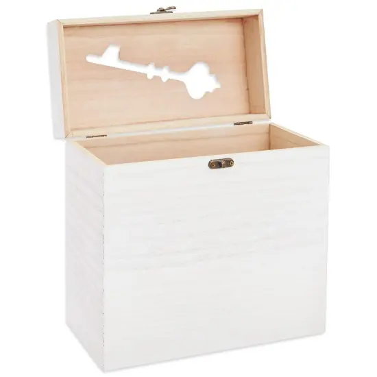 Rustic Wooden Wedding Card Box with Lock and Slot {1}