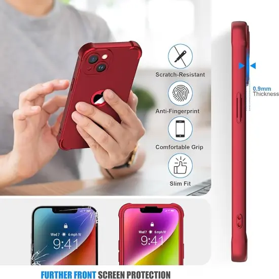 ORETECH iPhone 14 Plus & 15 Plus Cellphone Case-Red {2}